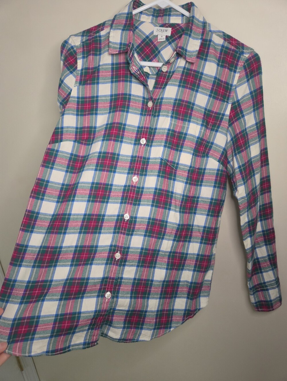Women's J Crew Button Down Flannel Shirt Sz Small - Picture 3 of 8